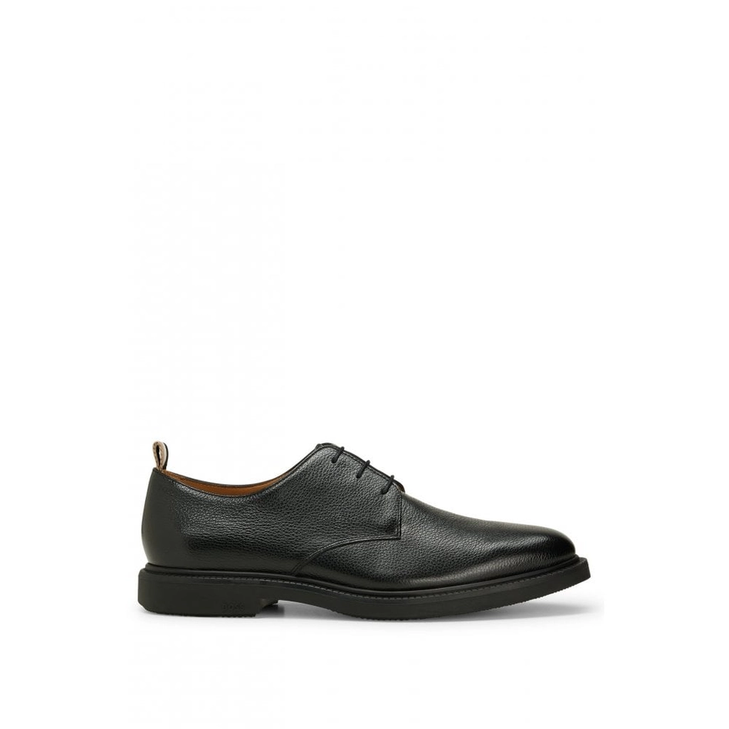 Hugo Boss Larry Mens Grained Leather Derby Shoes - Black - Size UK 12